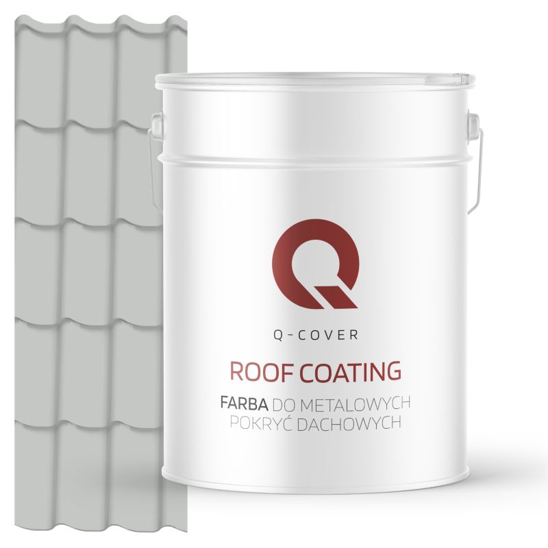 Farba do Metalowych Pokryć Dachowych Q-Cover Szary jasny RAL7035 Półmat 10L