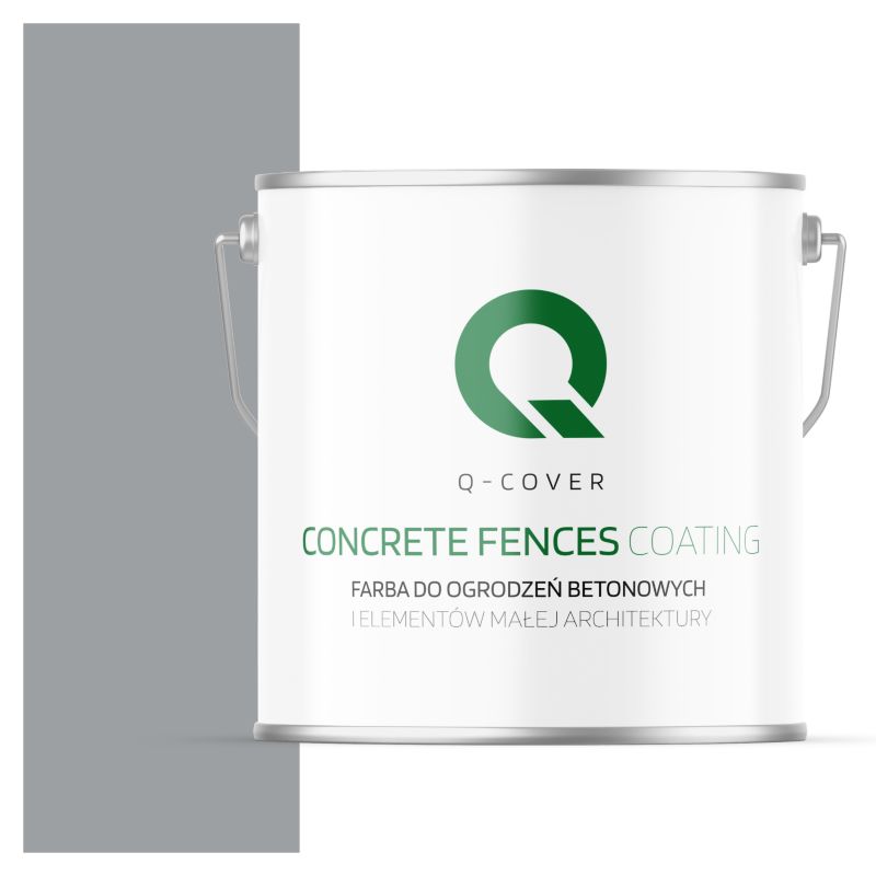 Farba do Ogrodzeń i Płotów Betonowych Q-Cover Szary z Odcieniem Niebeskiego F243 5L