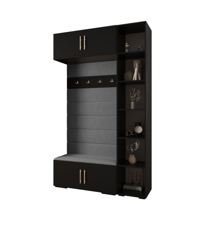 Garderoba do przedpokoju Abiks INOVA 3 Z20 czarny+złoty+manila16 1 szt.