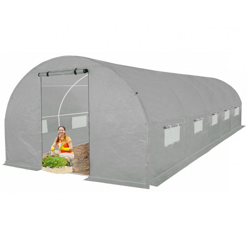 Tunel ogrodowy 4iQ Group 3x8m Szary Folia UV 25mm 1szt.