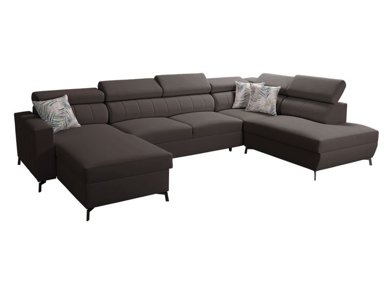 Narożnik z funkcją spania MIRJAN 24 Baltico VI lewy mglisty brąz/wzór w liście 1 szt.