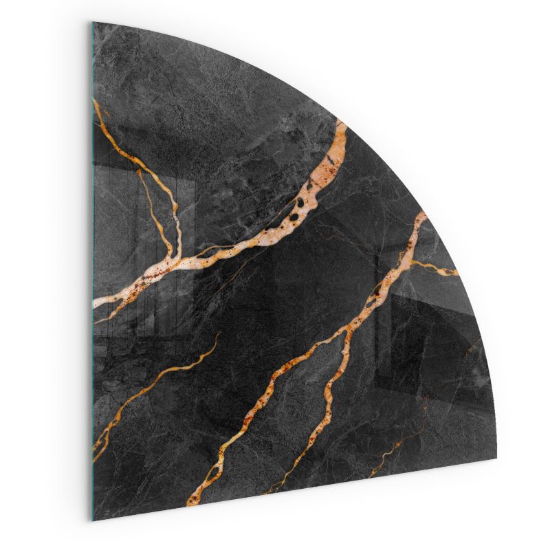 Szklana Podkładka Pod Kominek Ćwiartka Wallfluent 100x100 cm Marmur z delikatnymi żyłkami 1 szt.