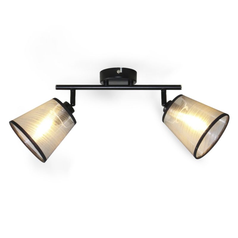 Oprawa ścienno-sufitowa LL HELLOR EL-2I E14 66546 LightLogic tkanina regulacja czarna 1 szt.