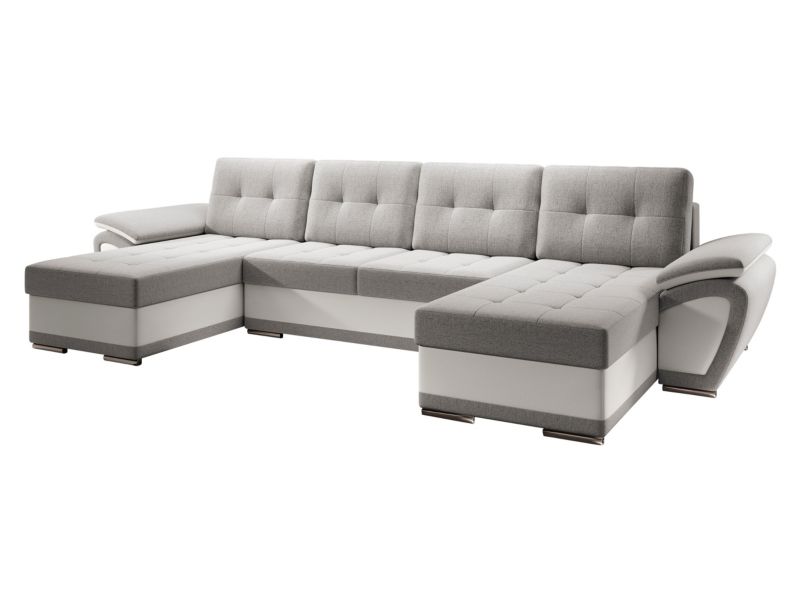 Narożnik z funkcją spania MIRJAN 24 Enzo U beżowy róż + ekoskóra chłodny beż 1 szt.