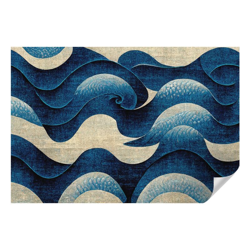 Tapeta samoprzylepna Wallfluent 152x104 cm Niebieskie fale Dla Miłośników Sztuki Abstrakcyjnej 1 szt.