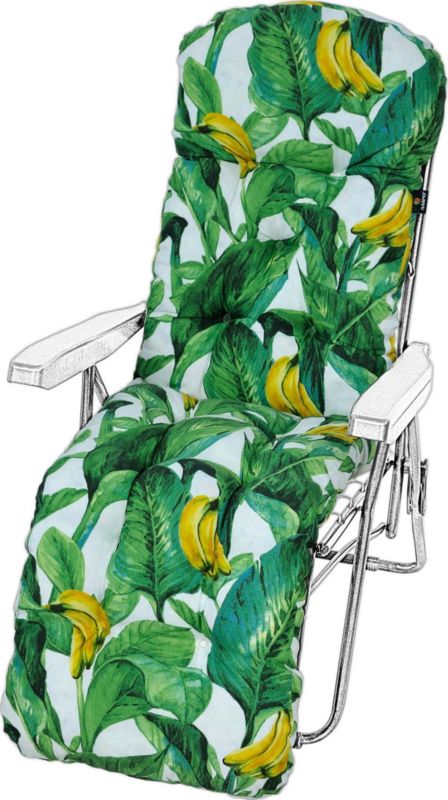 Poduszka na leżak z podnóżkiem AMPO gruba zielony żółty 1 szt.