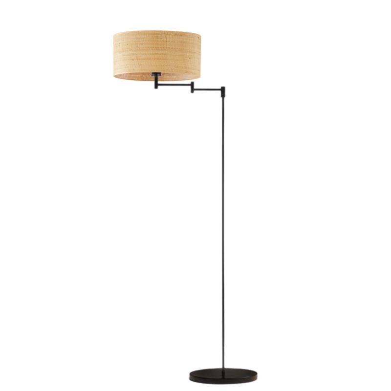 Lampa stojąca Volta Light Factory podłogowa przegubowa regulowana z abażurem rattan walec BLUES 1szt.