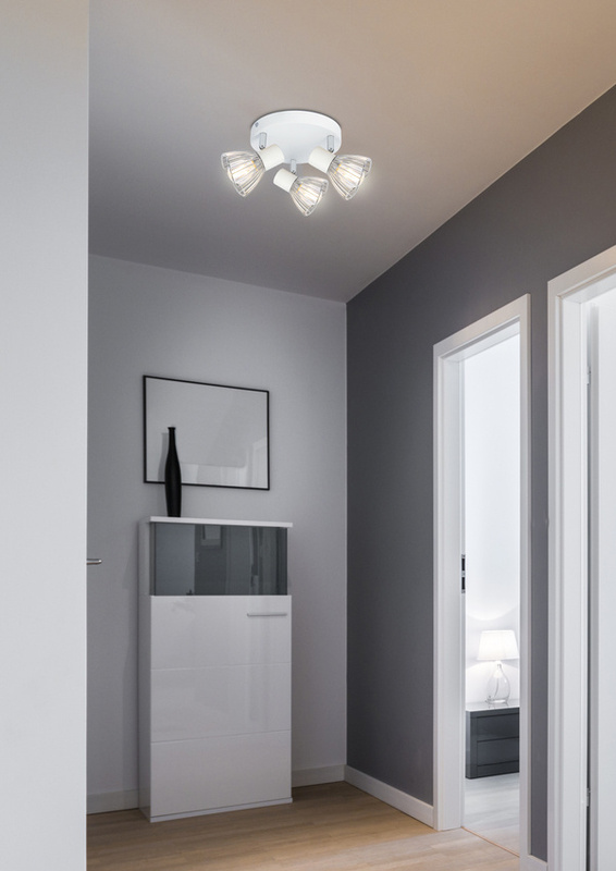 Biała lampa sufitowa plafon 3xE14 do salonu FLY metal