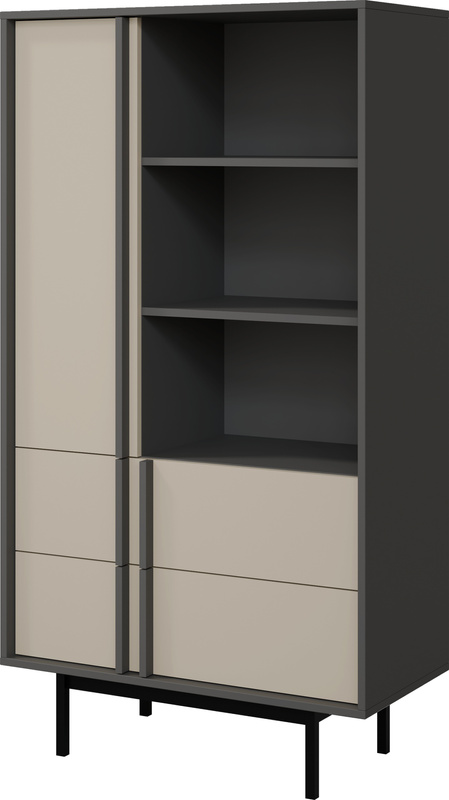 Regał do salonu 83 cm z szafkami i półkami beż jasny AVERO