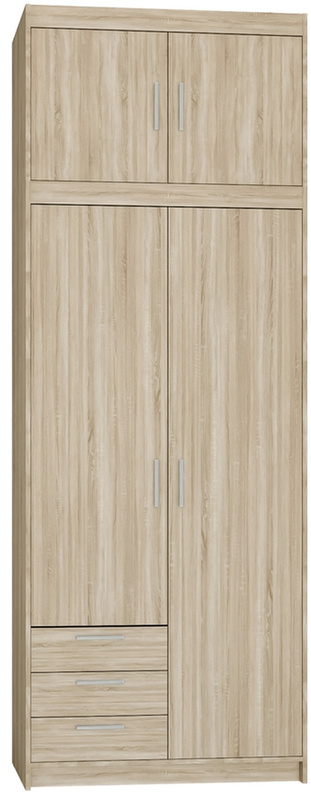 Zestaw szafa z nadstawką do garderoby dąb sonoma z szufladami KUBA