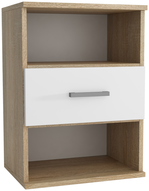 Nowoczesna szafka z szufladą i półkami do sypialni GRETA