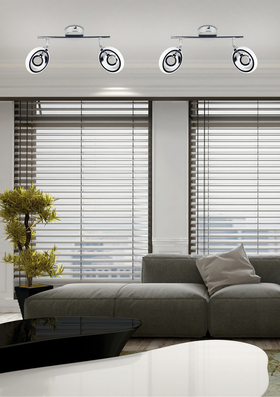 Chromowa lampa ścienna LED z ciepłym światłem do salonu CELT metal