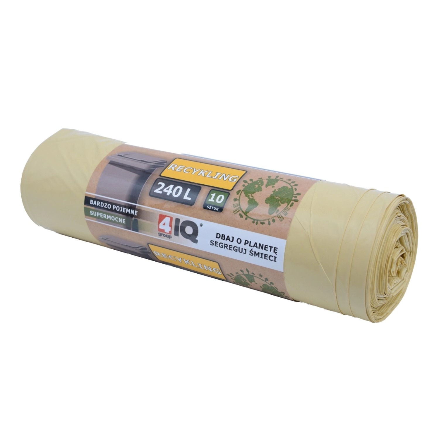 4IQ Worki do recyclingu żółte 240 L - 10 szt.