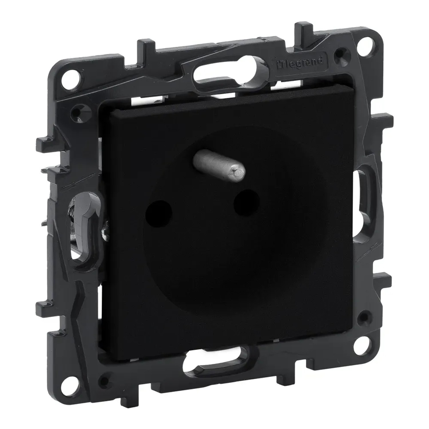 Niloe Step Gniazdo 2P+Z 16 A - 230 V bez przesłony, zaciski śrubowe, czarne