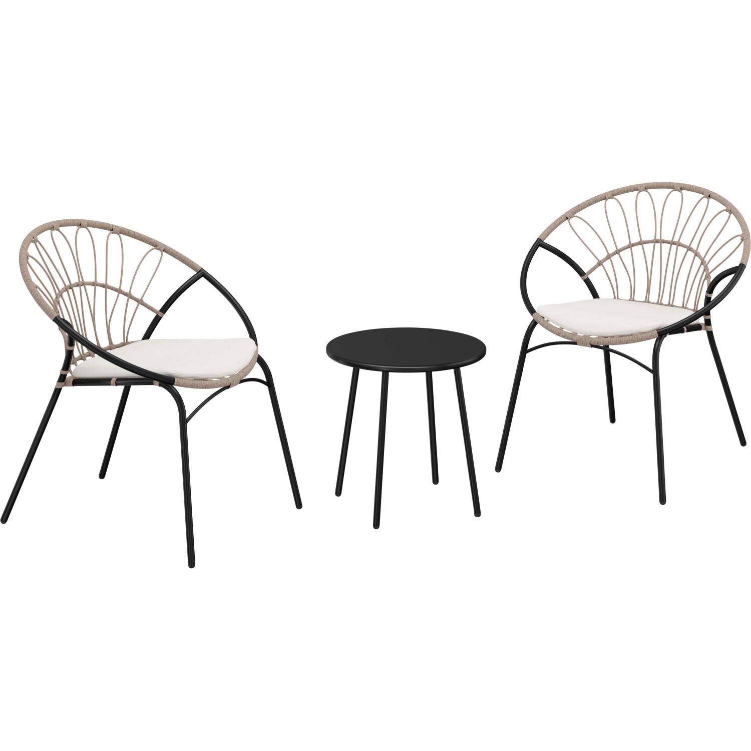 Komplet mebli balkonowych KARRATHA beżowy 3-częściowy