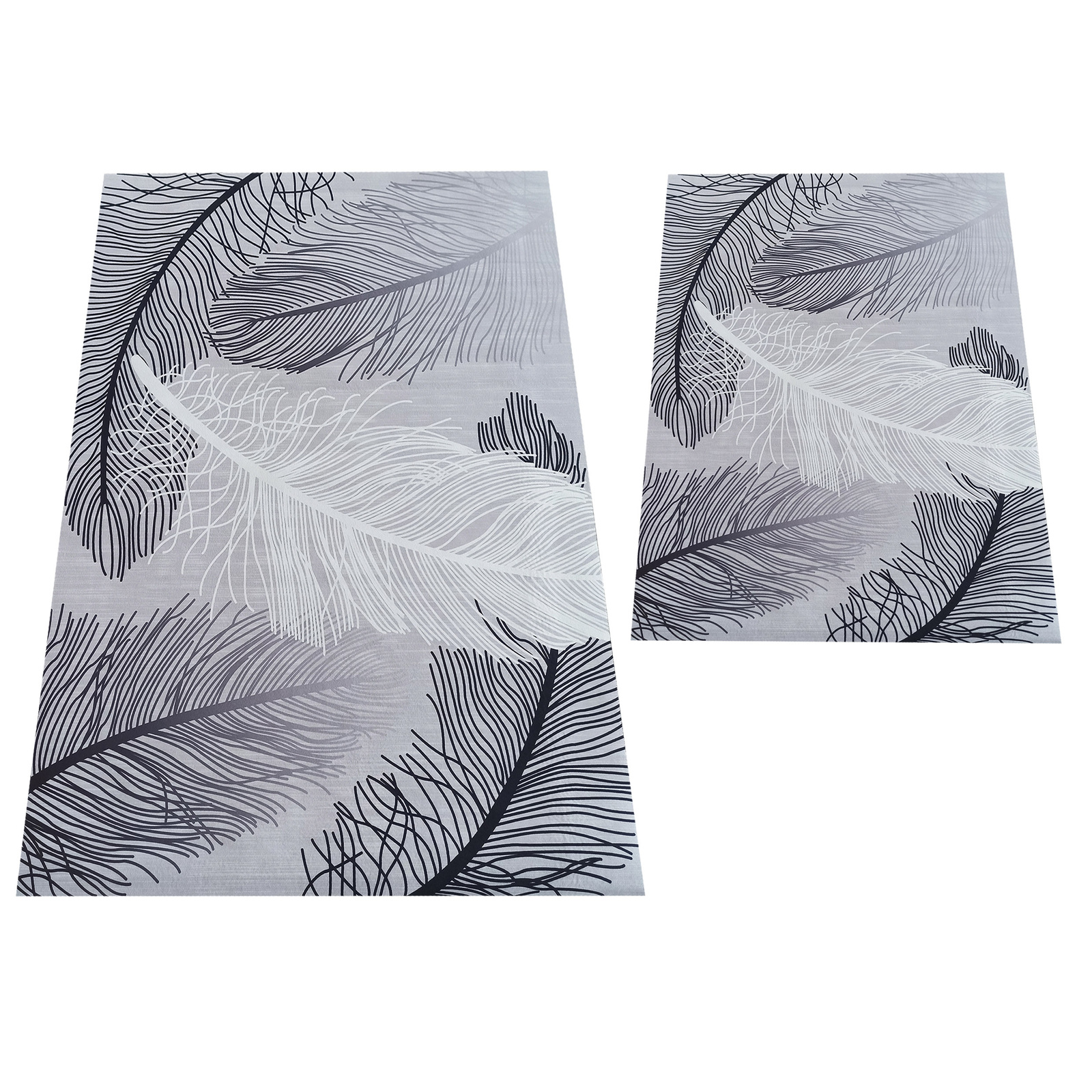 Komplet łazienkowy antypoślizgowy Heos New 107 - szary - bez frędzli