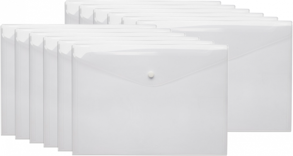 12x Teczka kopertowa D.Rect 5530, A4, na zatrzask, przezroczysty