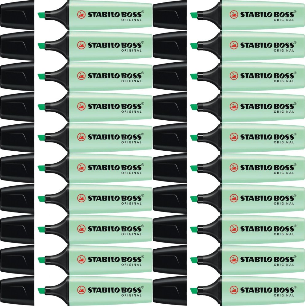 20x Zakreślacz Stabilo Boss Original, ścięta, pastelowy zielony