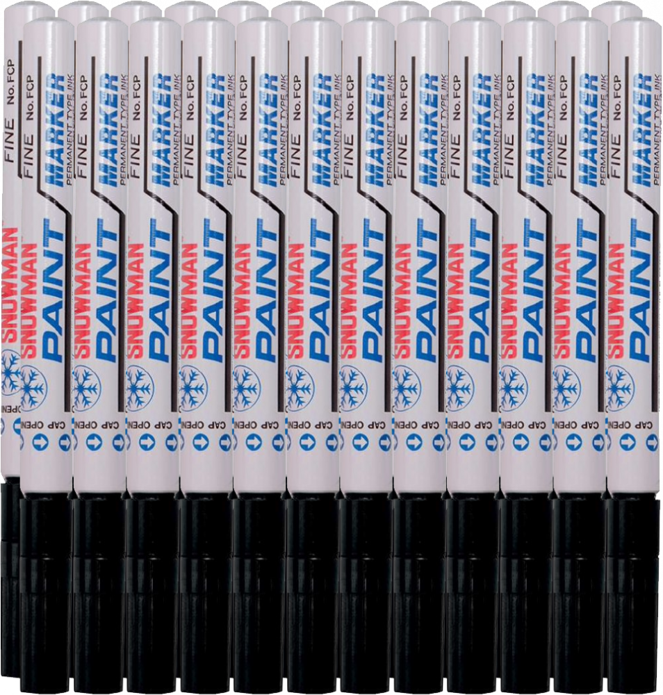 24x Marker olejowy Snowman, średni, okrągła, czarny