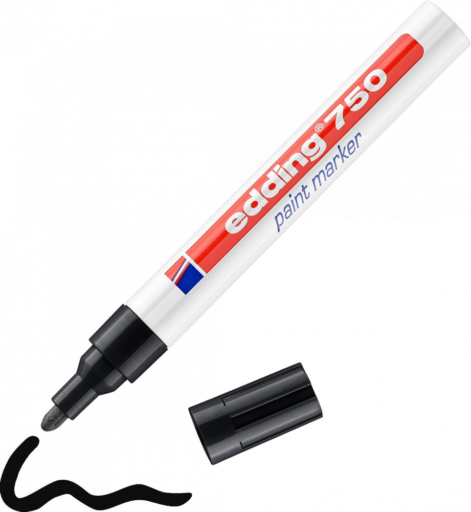 Marker olejowy edding 750, okrągła, 4mm czarny