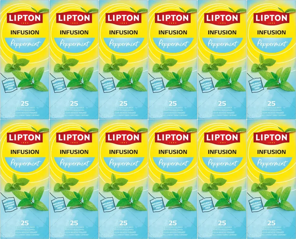 12x Herbata ziołowa w kopertach Lipton Relax, Peppermint (mięta pieprzowa), 25 sztuk