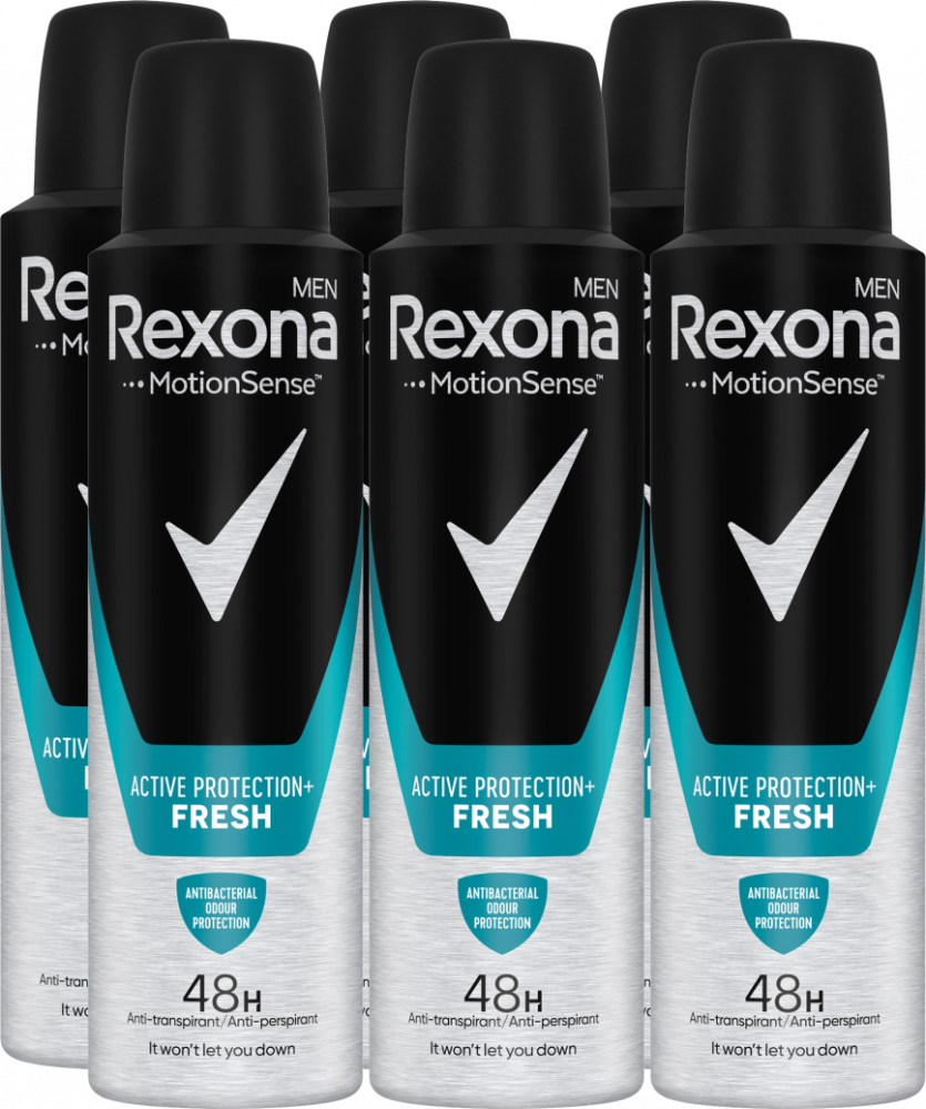 6x Antypespirant Rexona Men Spray Active Shield Fresh, 150ml
