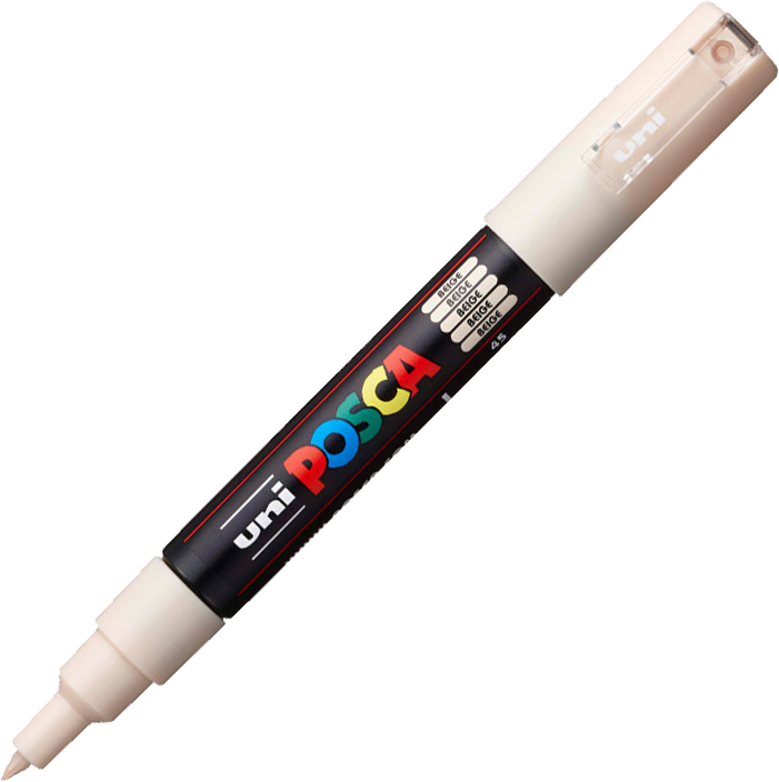 Marker Posca PC-1M, z farbą plakatową, okrągła, 0.7mm, beżowy