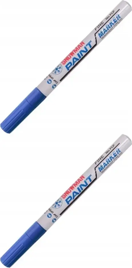 2x Marker olejowy Snowman, średni, okrągła, niebieski