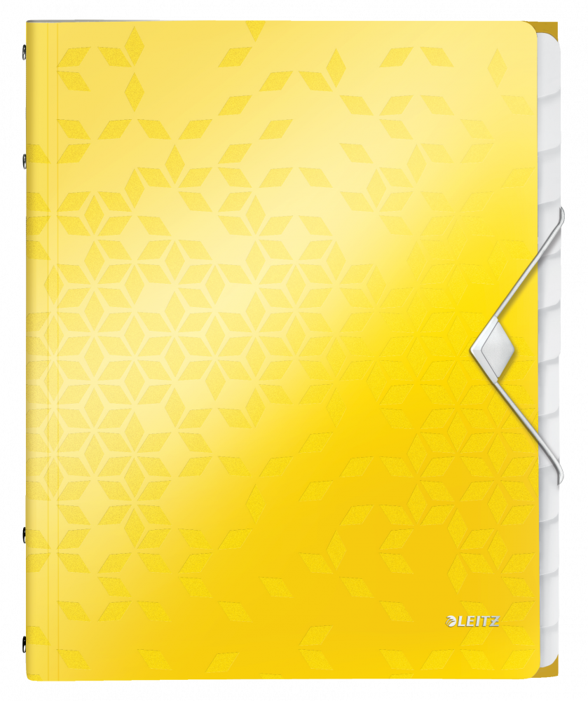 Teczka z przegródkami Leitz Wow, A4, 12 przegródek, żółty