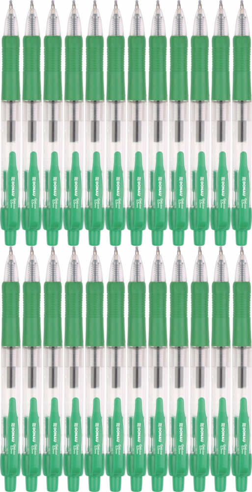 24x Długopis żelowy automatyczny Donau, 0.5mm zielony