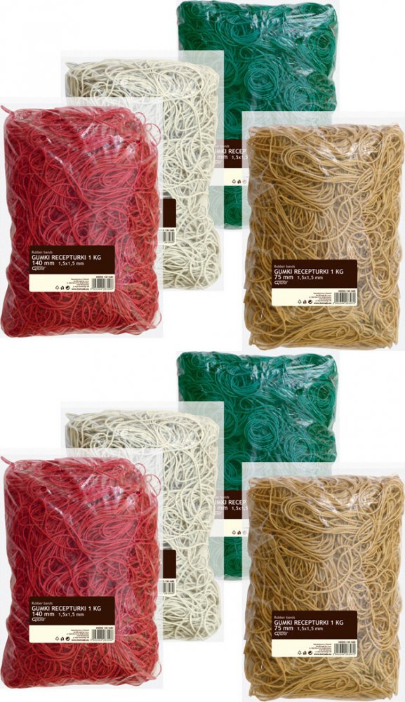 2x Gumki recepturki Grand, 30mm, 1kg, mix kolorów
