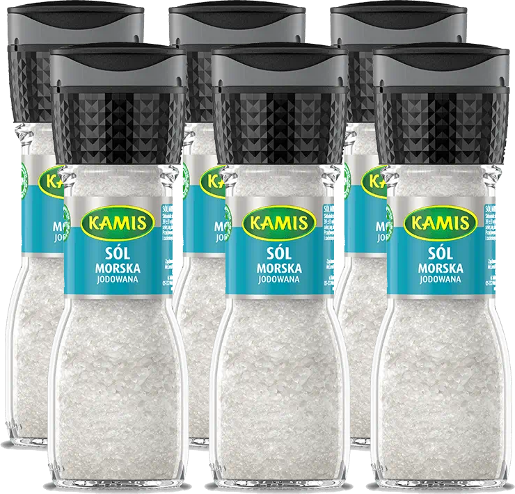 6x Sól morska Kamis, w młynku, 90g