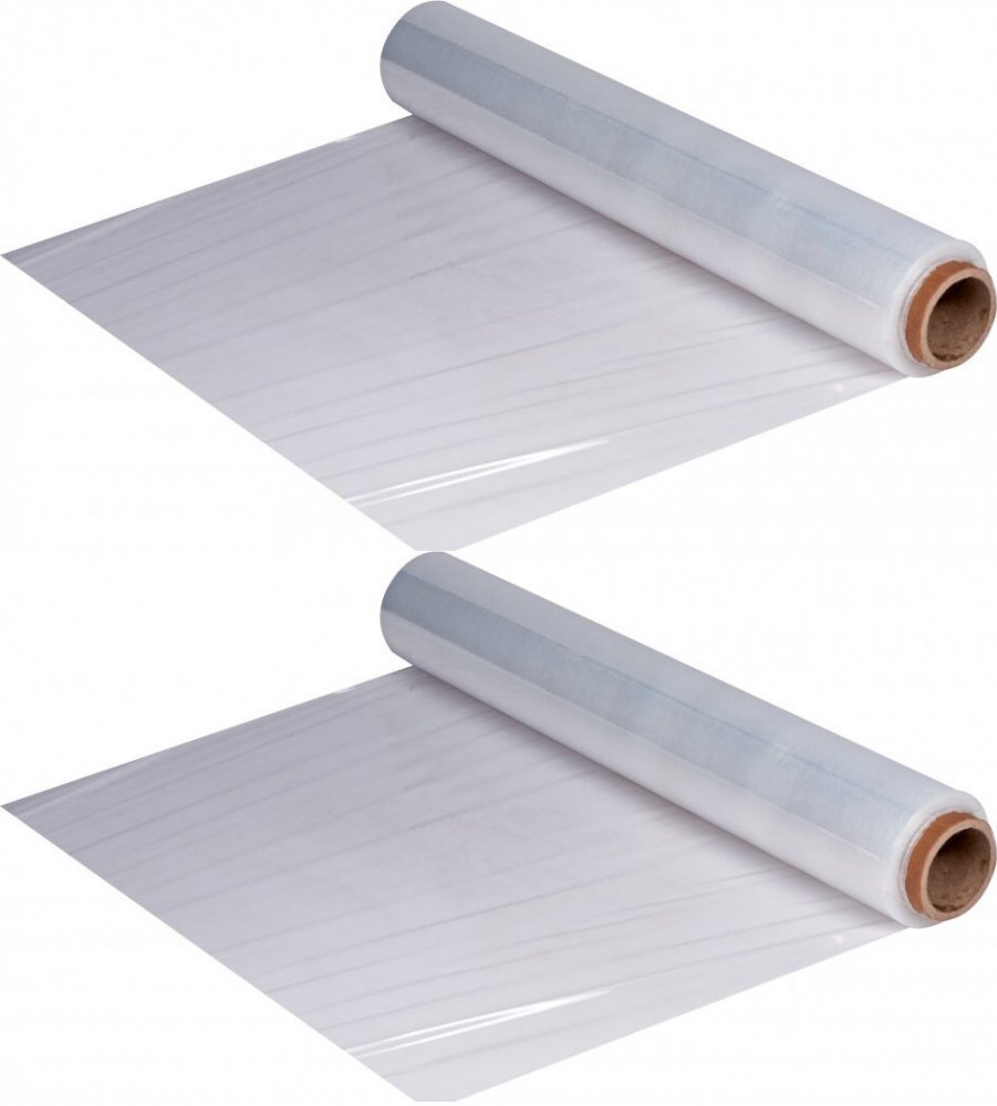 2x Folia zabezpieczająca stretch, 0.5 x 155m, 1.5kg, 25 μm, biały