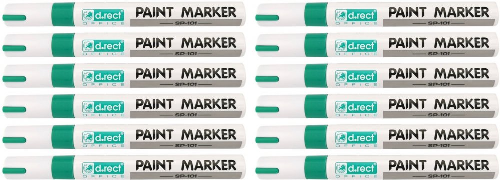 12x marker olejowy D.Rect SP-101, okrągła, 2-4.5mm, zielony
