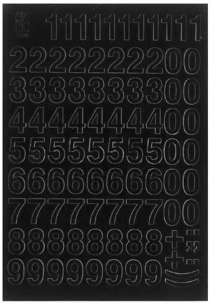 Cyfry samoprzylepne, 1.5 cm, 1 arkusz, czarny