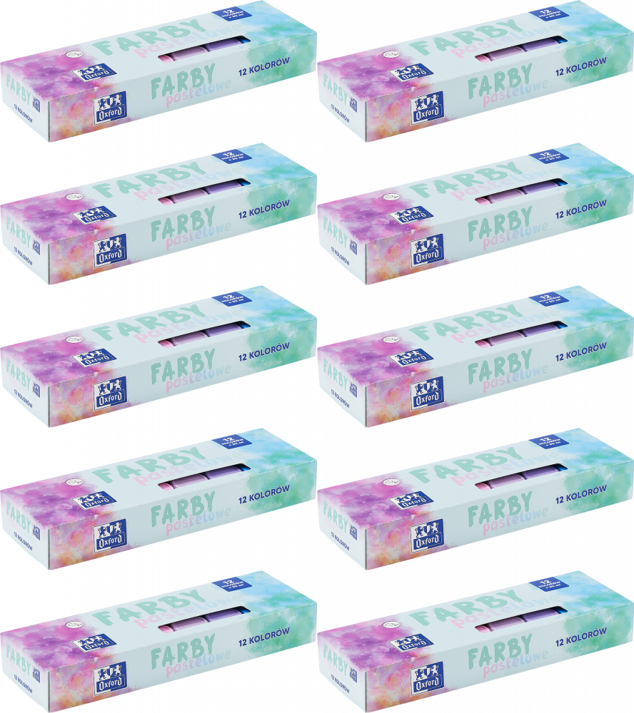 10x Farby plakatowe Oxford, 20ml, 12 sztuk, mix kolorów pastelowych