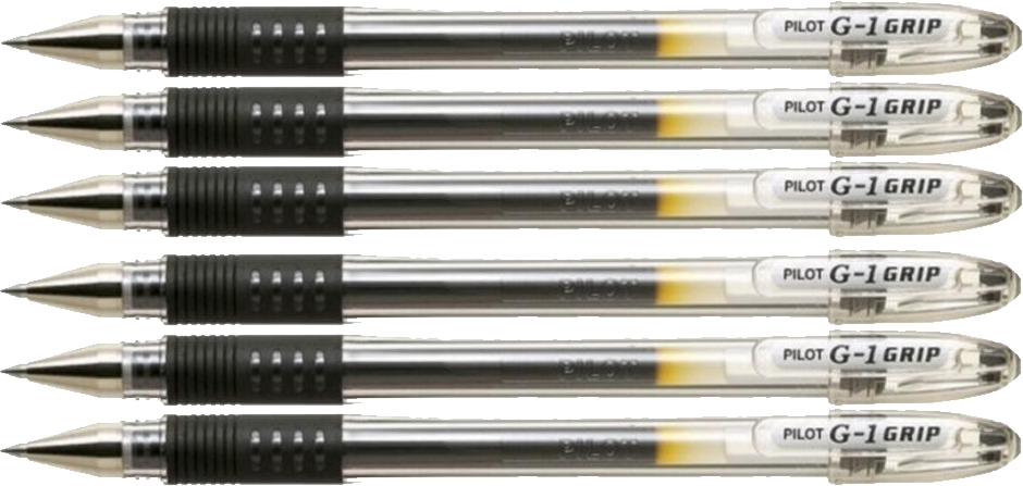 6x Długopis żelowy Pilot, G1 Grip, 0.5mm, czarny