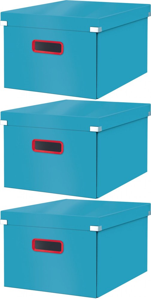 3x Pudełko do przechowywania Leitz Click&Store Cosy, średnie, 281x200x370mm, niebieski