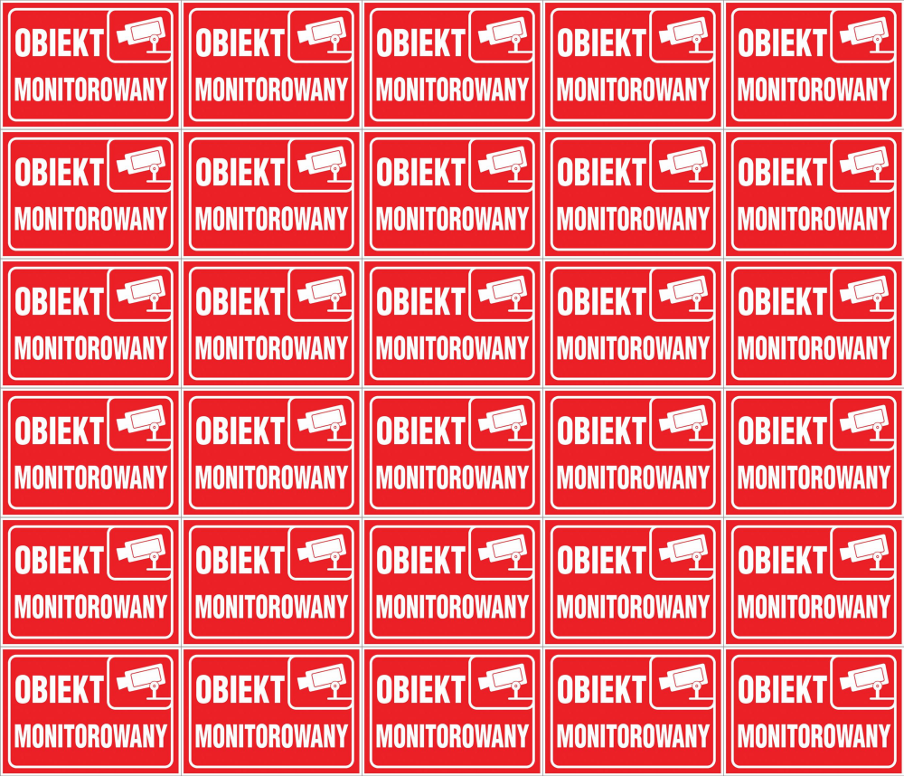 40x Naklejka informacyjna Anro, "Obiekt monitorowany"