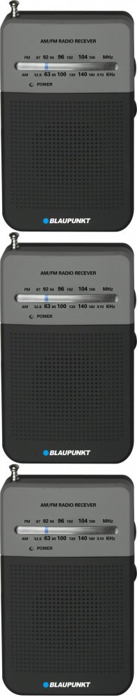 3x Radio kieszonkowe Blaupunkt PR3BK, z klipsem, czarny