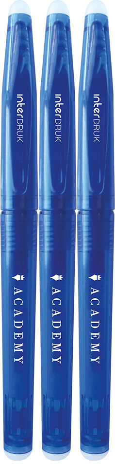 3x Długopis ścieralny Interdruk Academy, niebieski