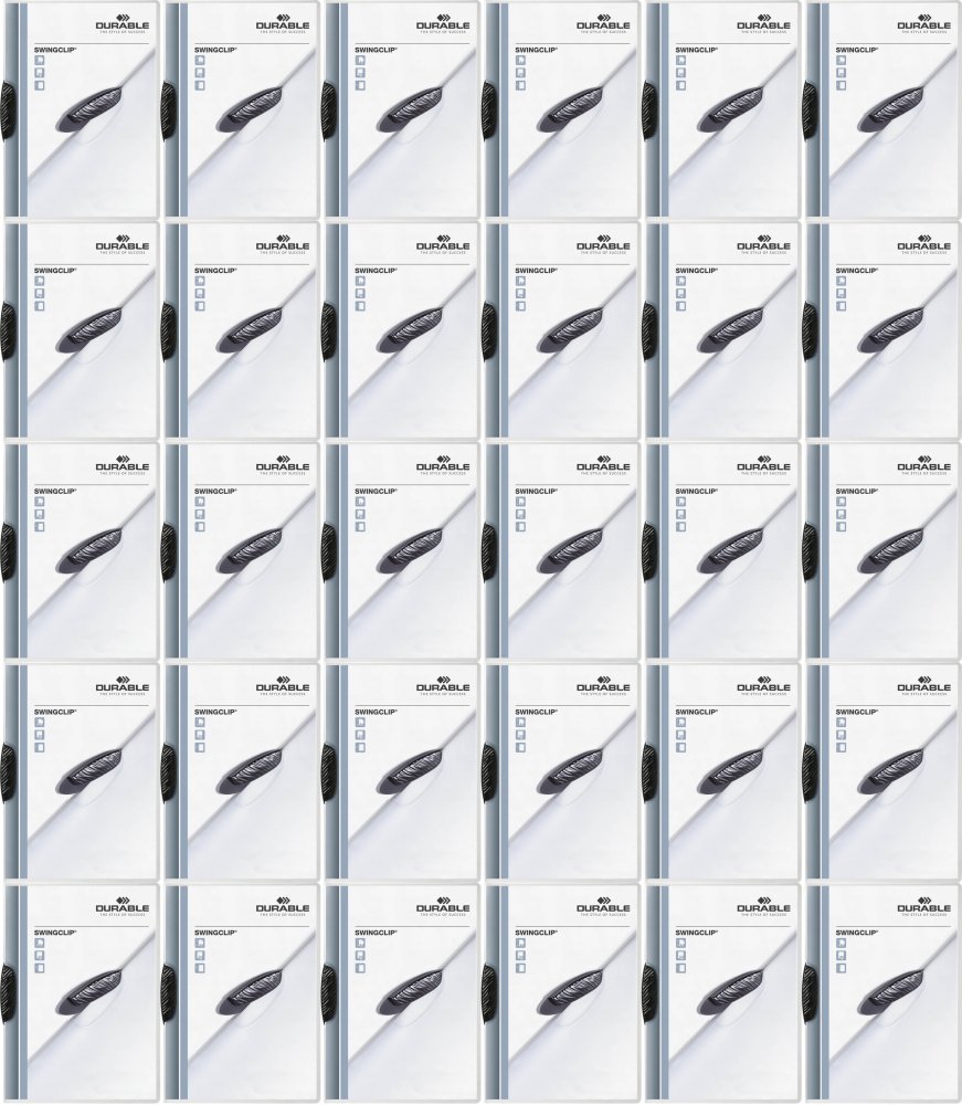 100x Skoroszyt plastikowy Durable Swingclip z klipsem, A4, do 30 kartek, czarny
