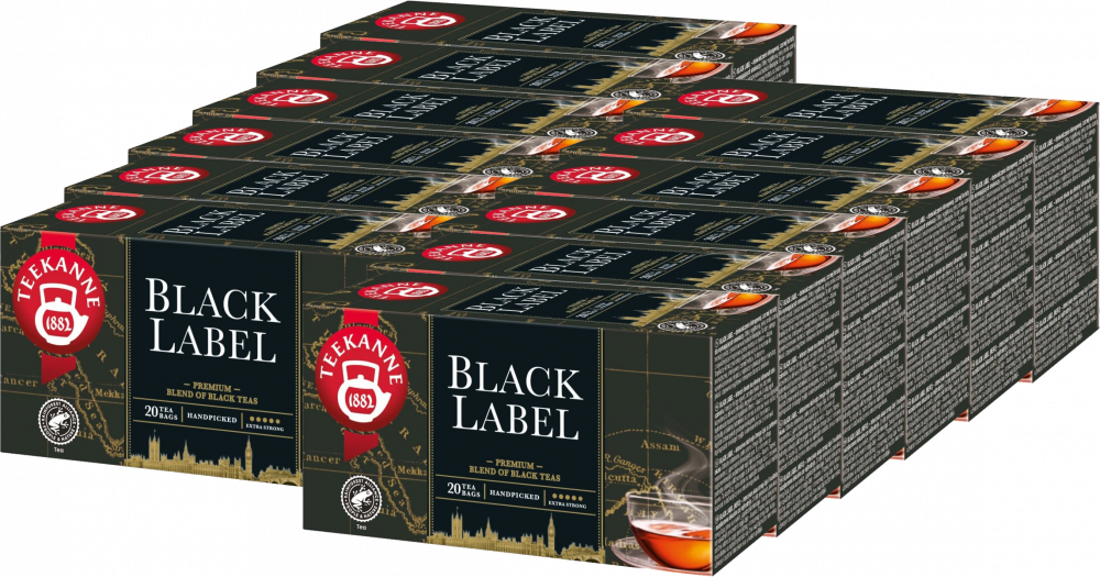 12x Herbata czarna w torebkach Teekanne Black Label, 20 sztuk x 2g