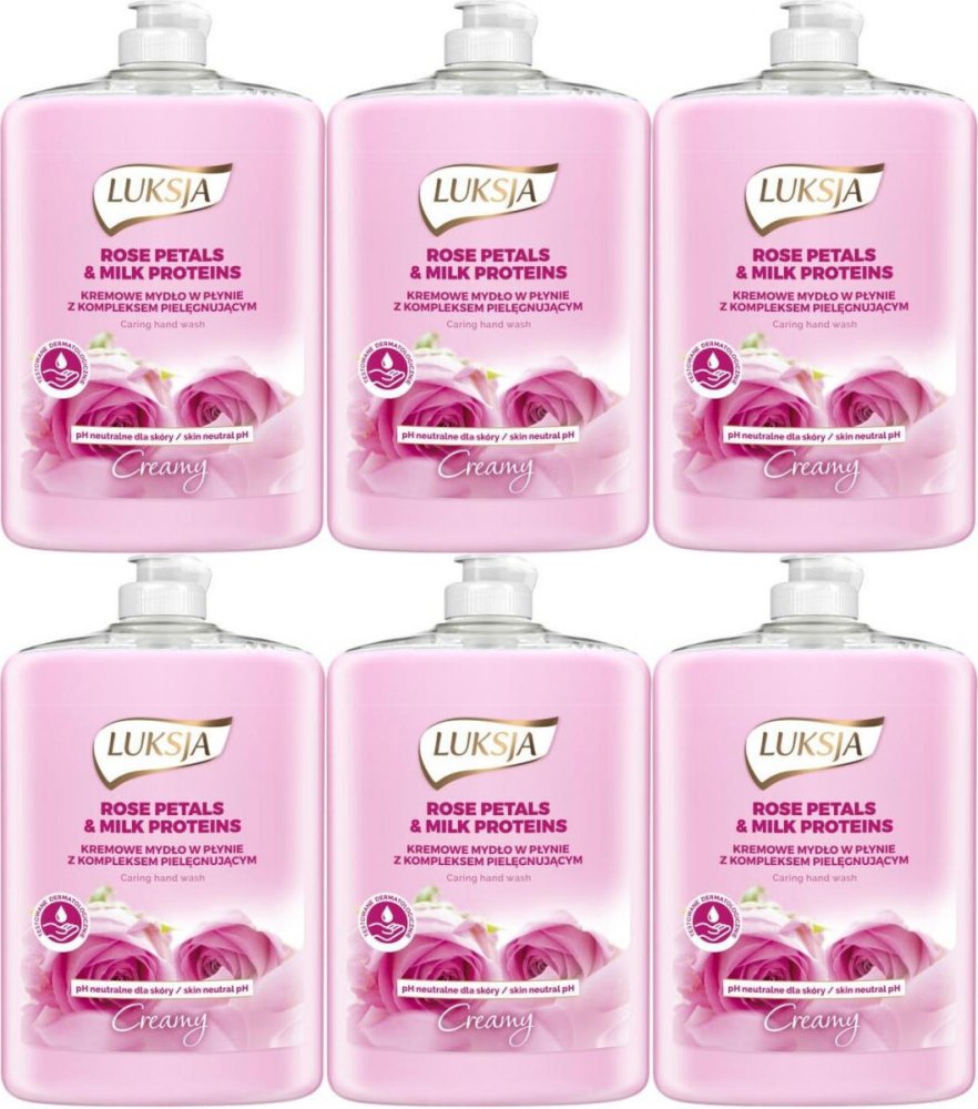 6x Mydło w płynie Luksja, różany, 500ml