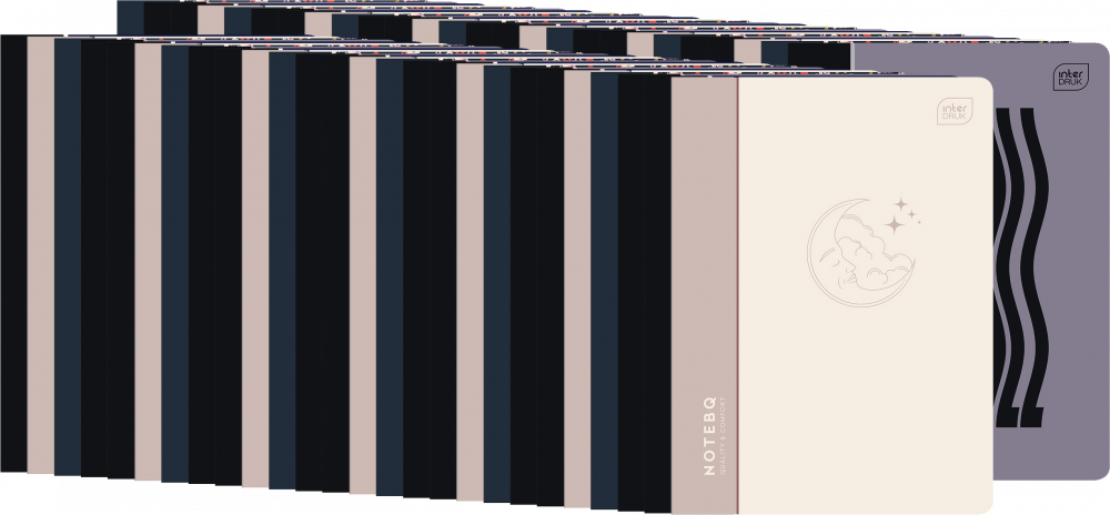 60x Zeszyt w kratkę Interdruk, A5, 60 kartek, okładka PP, mix wzorów