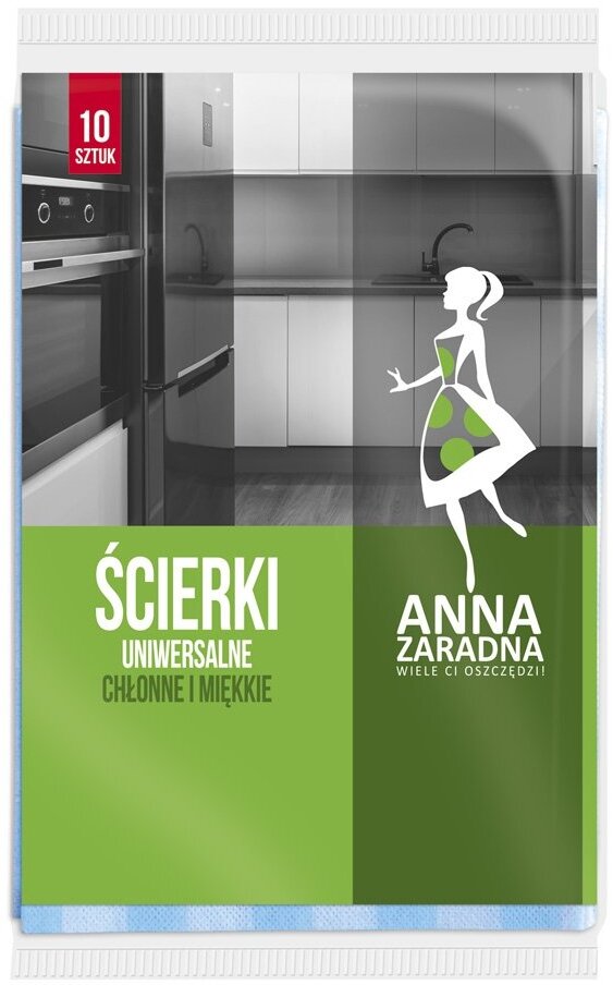 Ściereczka uniwersalna Anna Zaradna, 50x36cm, 10 sztuk, mix kolorów