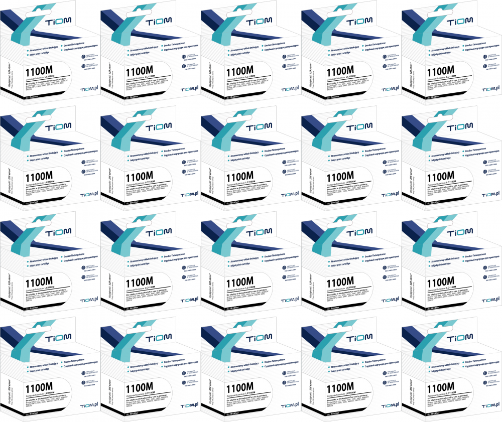 20x Tusz Tiom Ti-B1100/980M LC-1100 M (LC1100M), 325 stron, magenta (purpurowy)