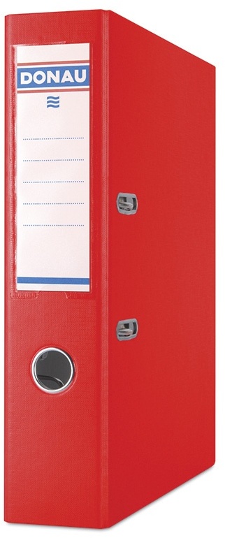 Segregator A4 Donau Master, szerokość grzbietu 75mm, do 500 kartek, czerwony
