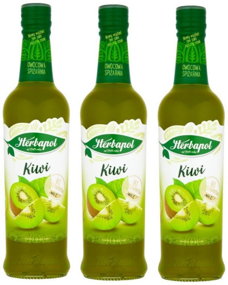 3x syrop Herbapol Owocowa Spiżarnia, kiwi, 420ml