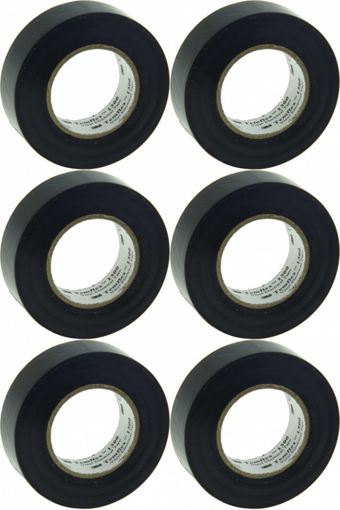6x Taśma izolacyjna 3M Temflex 1300, PVC, DE272962783, 19mm x 20m, czarny